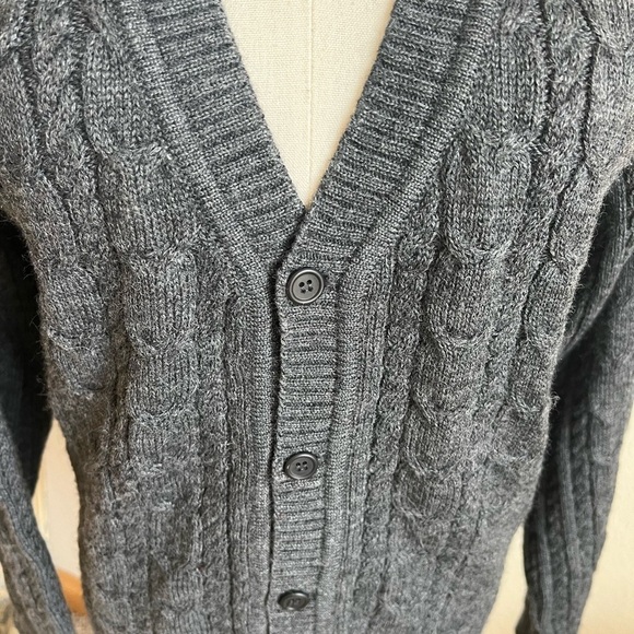 NWOT Lanificio Gray 100% Alpaca Boyfriend Cardigan Size L - Picture 3 of 7